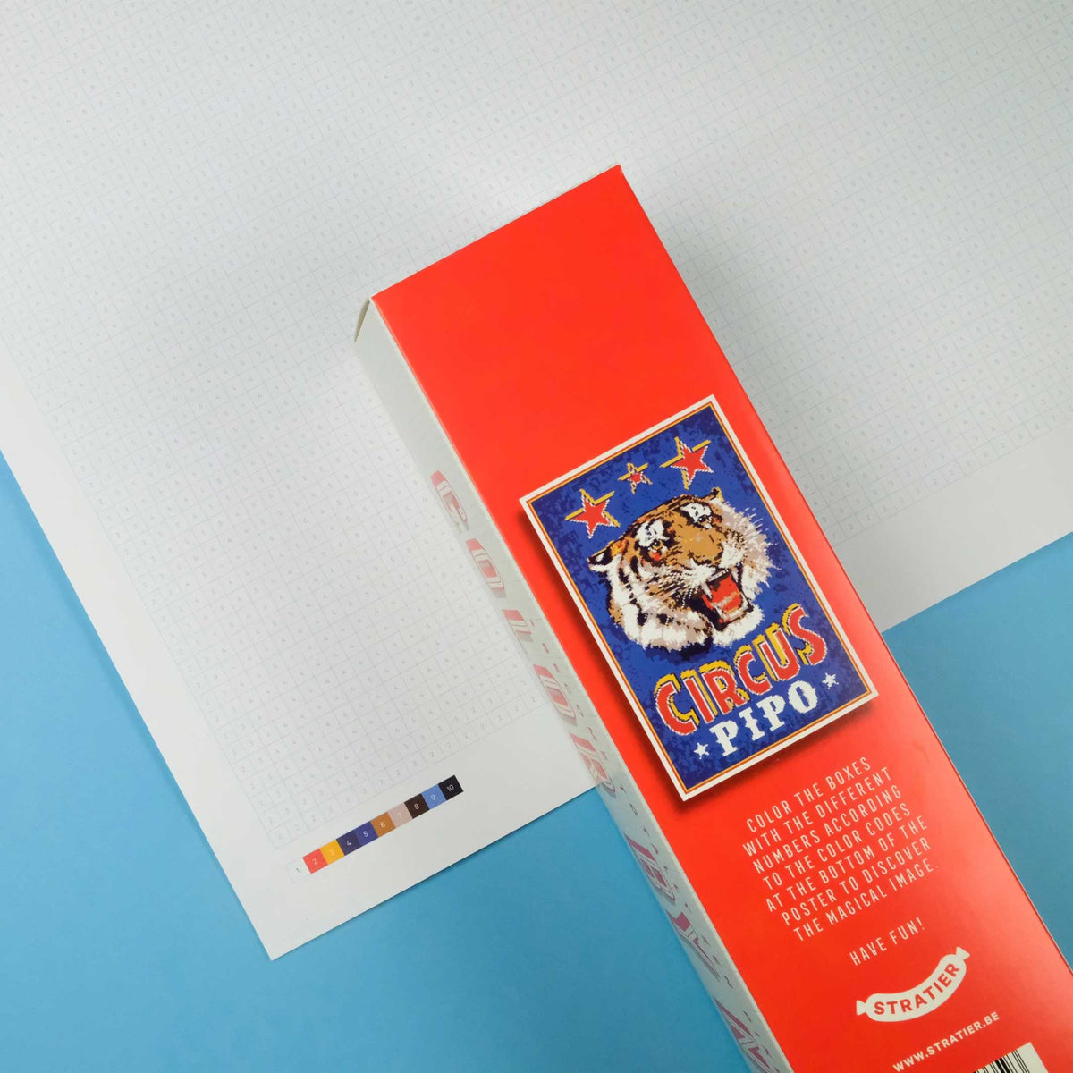 CIRCUS | XL Ausmal-POSTER | Malen nach Zahlen | 65x100cm | Stratier