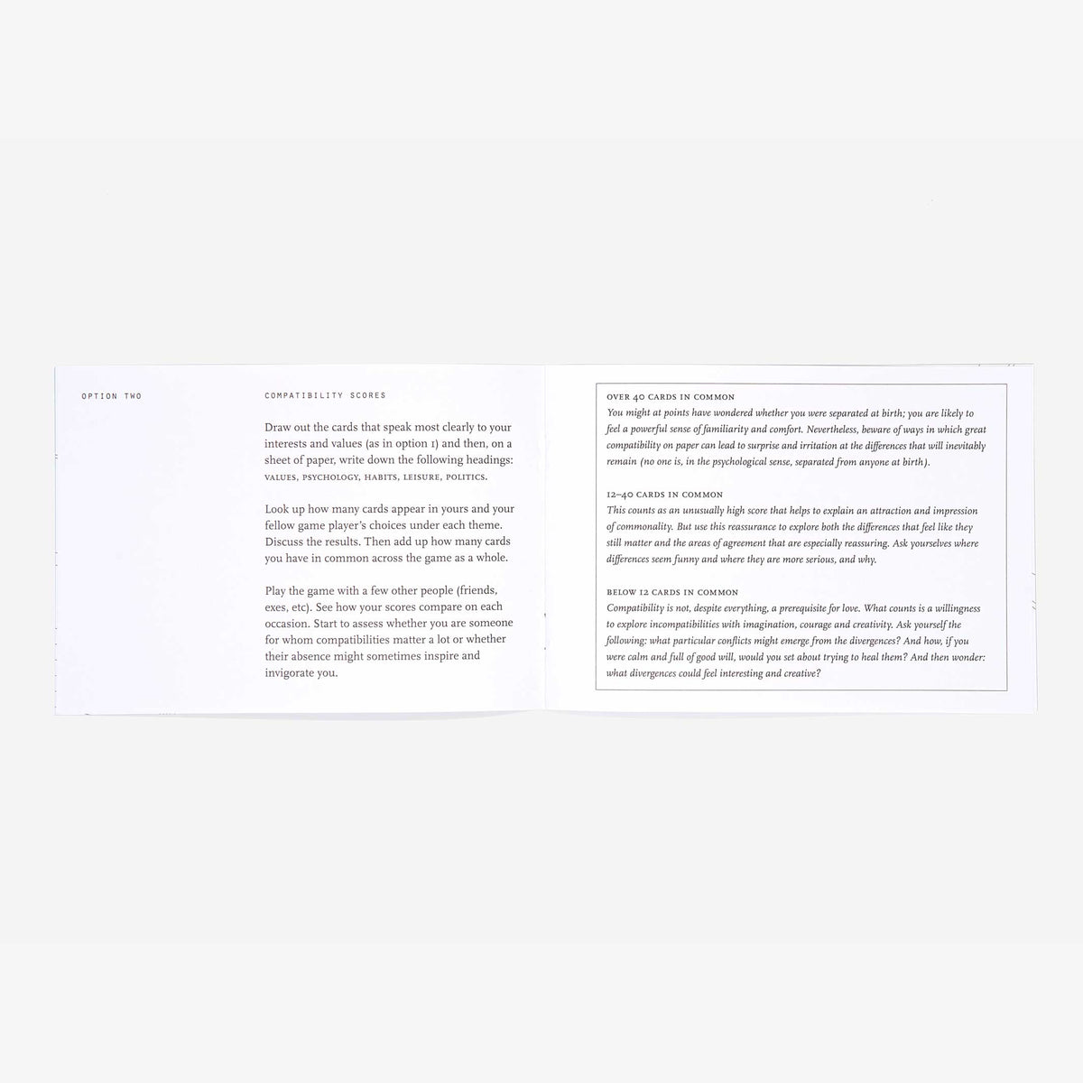 Kartenspiel "The Compatibility Game" – Englisch | The School of Life