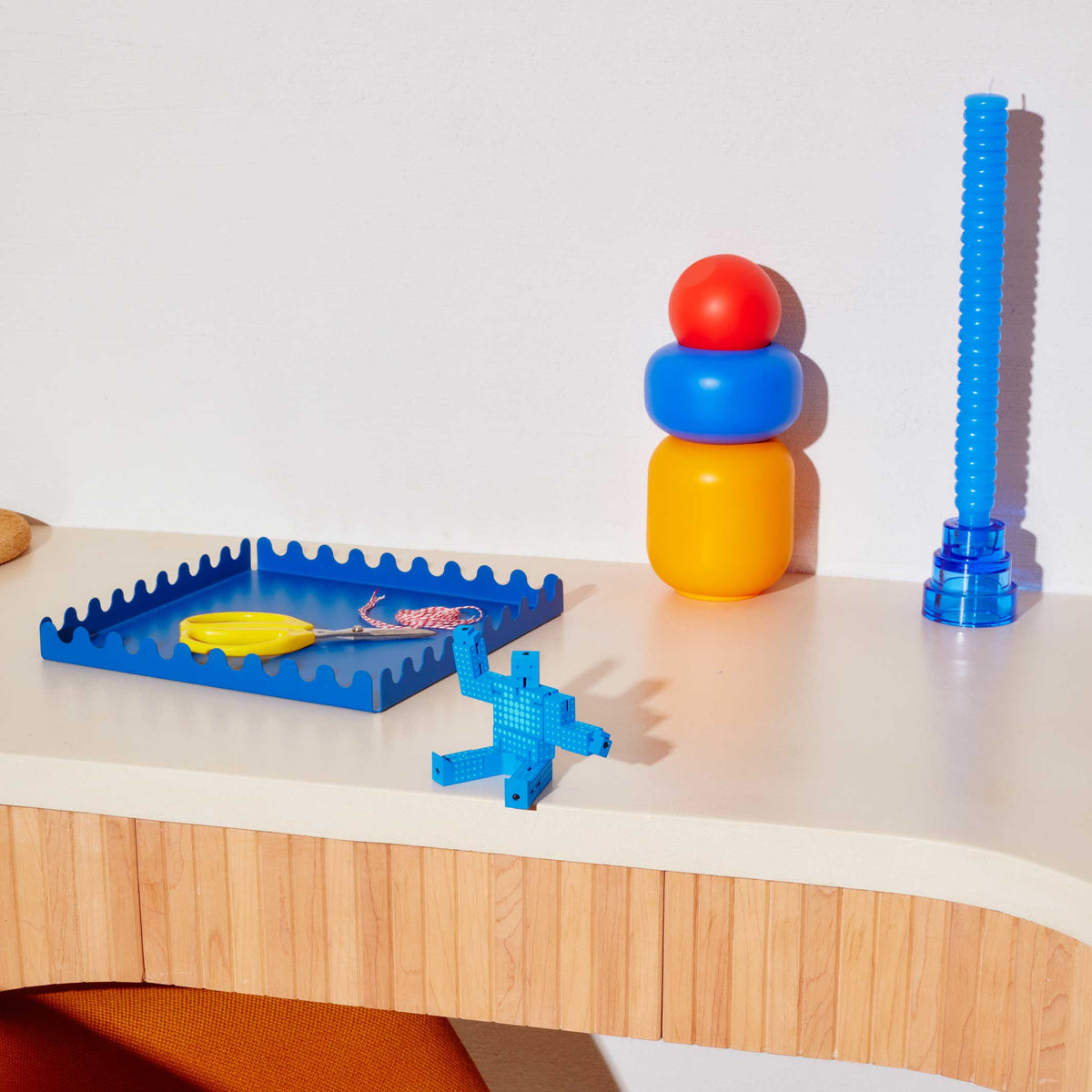 CUBEBOT® DOT Micro - Blau gepunkteter 3D Puzzle Roboter | David Weeks | Areaware