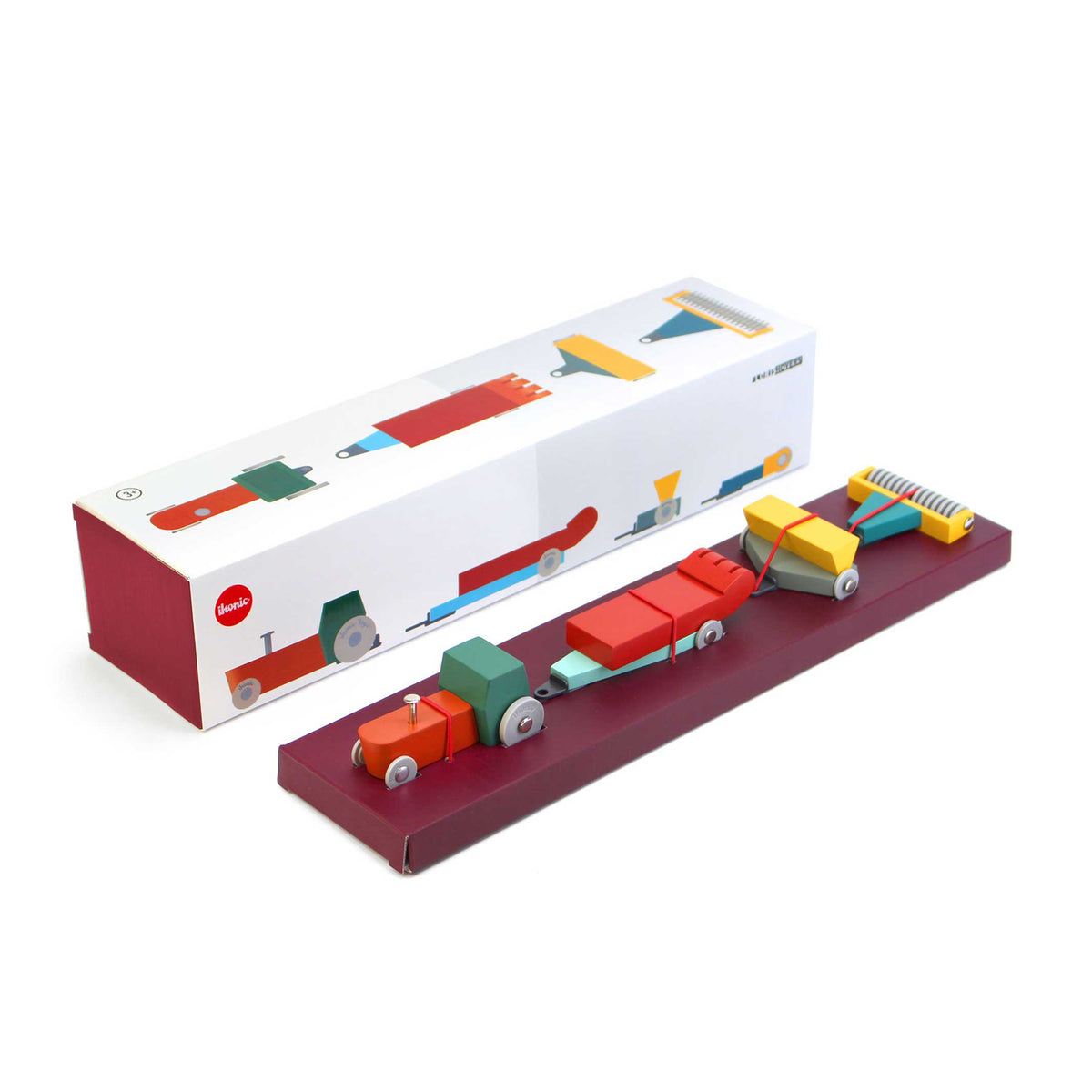 DUOTONE CAR #7 | Design-SPIELZEUGAUTO TRAKTOR-SET aus Holz | Floris Hovers | Ikonic