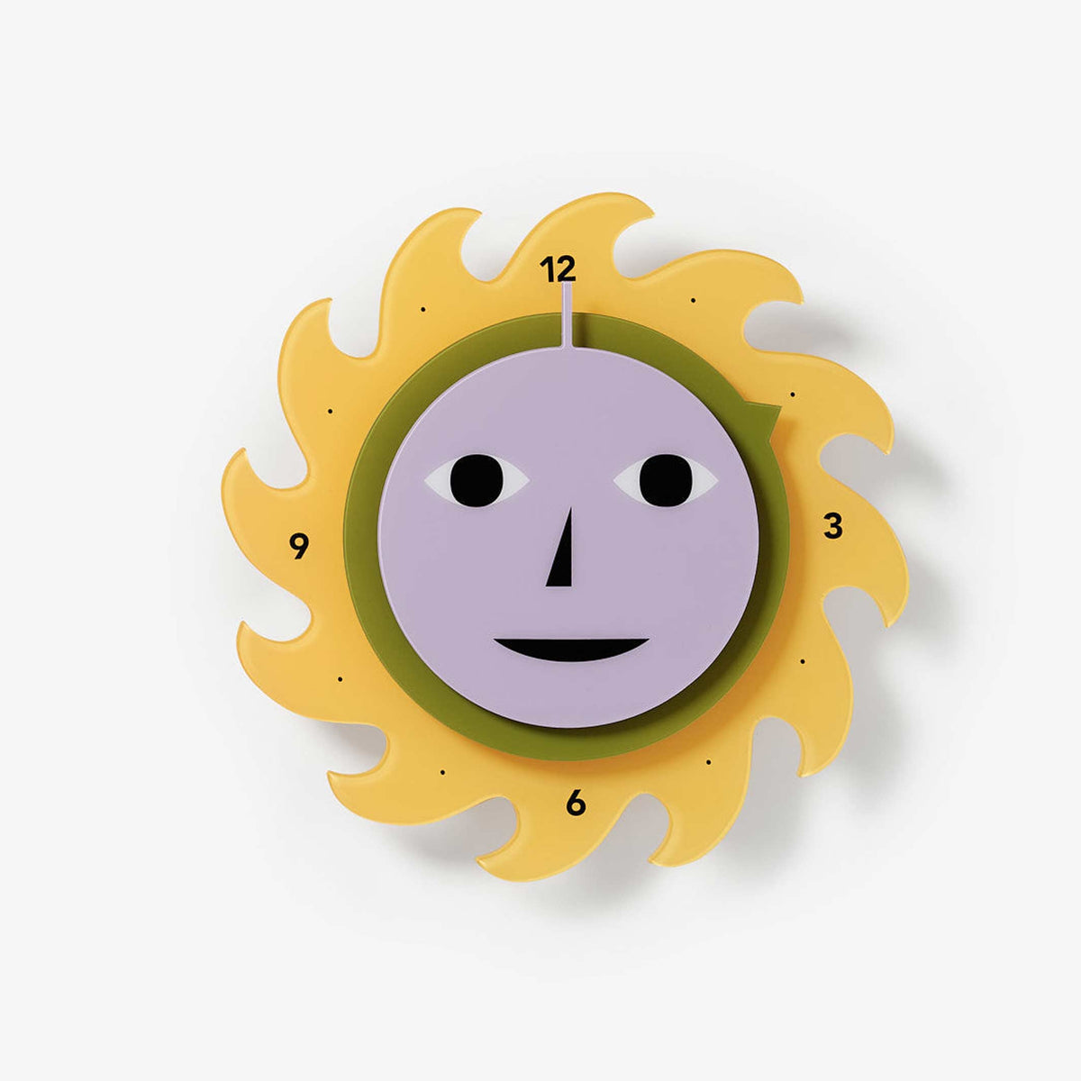 EVERYBODY CLOCK Horloge murale jaune 30 cm ⦰ | Douche Douche | Connaissance de la zone