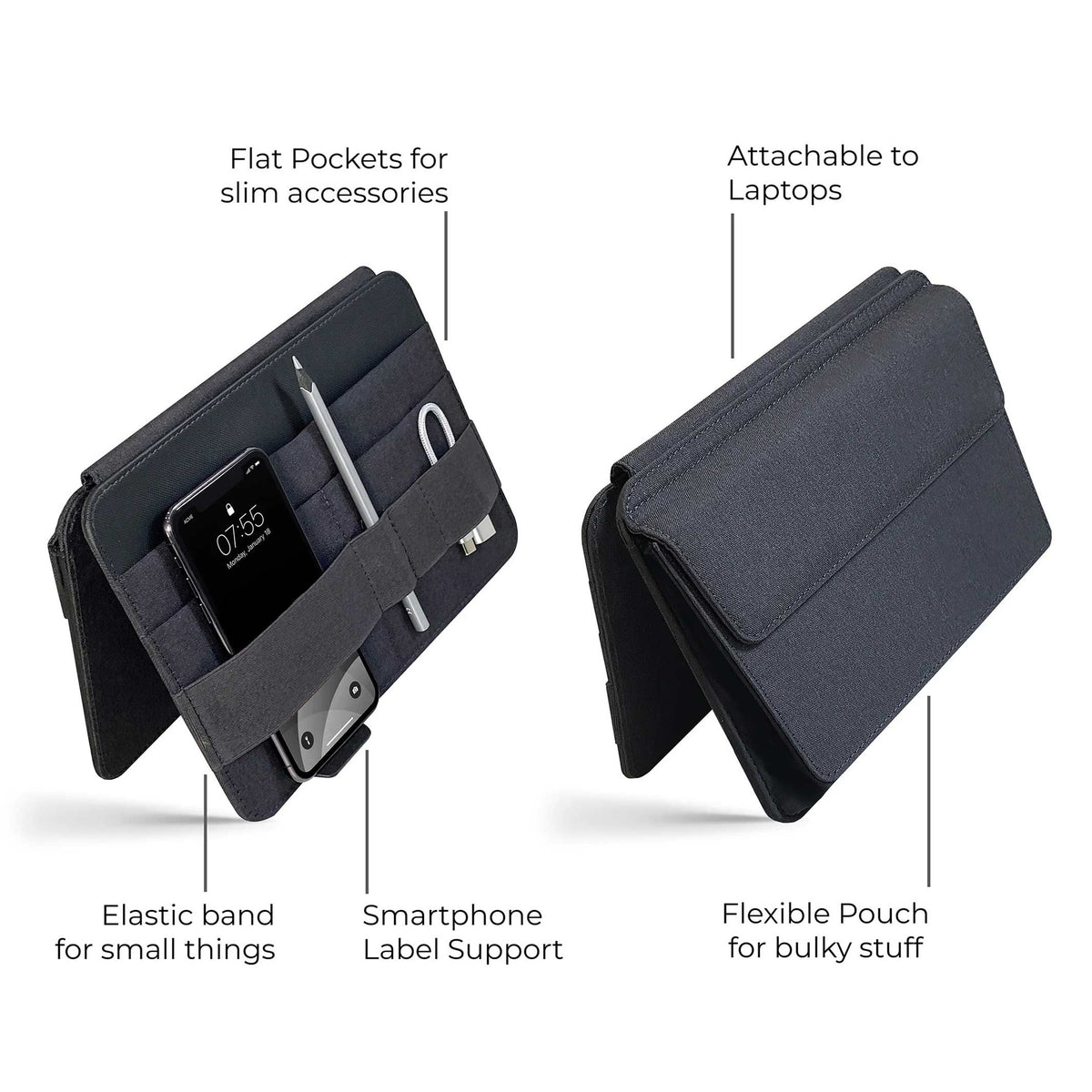 FOLD PRO - ansteckbarer Organizer für 13-15“ Laptops | beblau