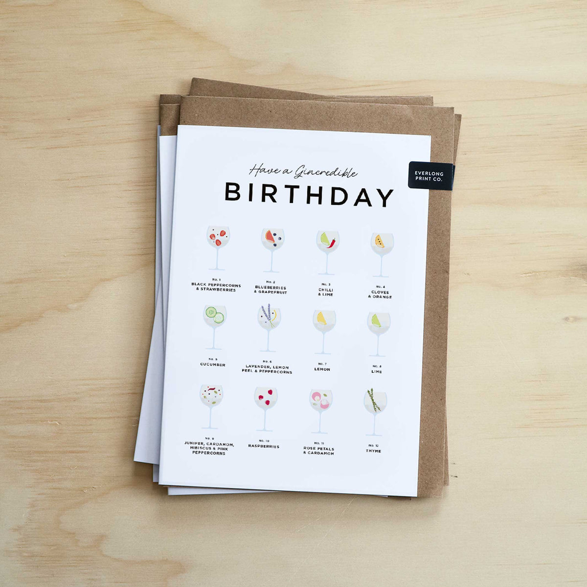 HAVE a GINcredible BIRTHDAY – Geburtstags-Grusskarte A5 | Everlong Print