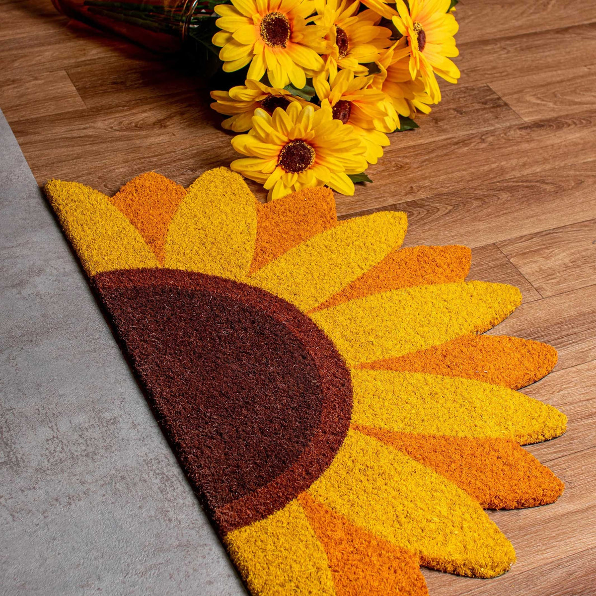 Fußmatte Sonnenblume – Gelb · Blumen-Motiv · 70×40 cm | Fisura