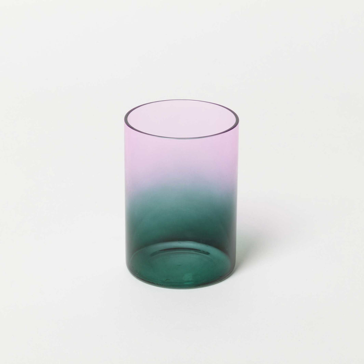 GRADIENT GLASSES TWO TONE - zweifarbige Trinkgläser Blaugrün & Lila im 2er Set | Block Design