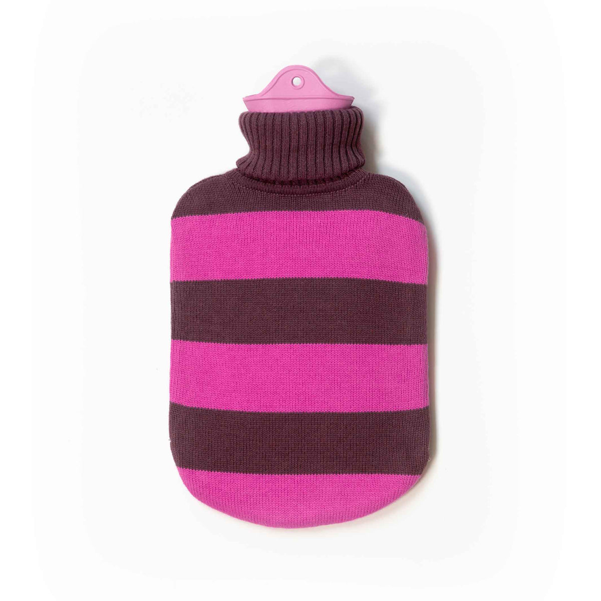 BOUTEILLE CHAUDE avec pull col roulé rayé | Rose et Prune | Suite702