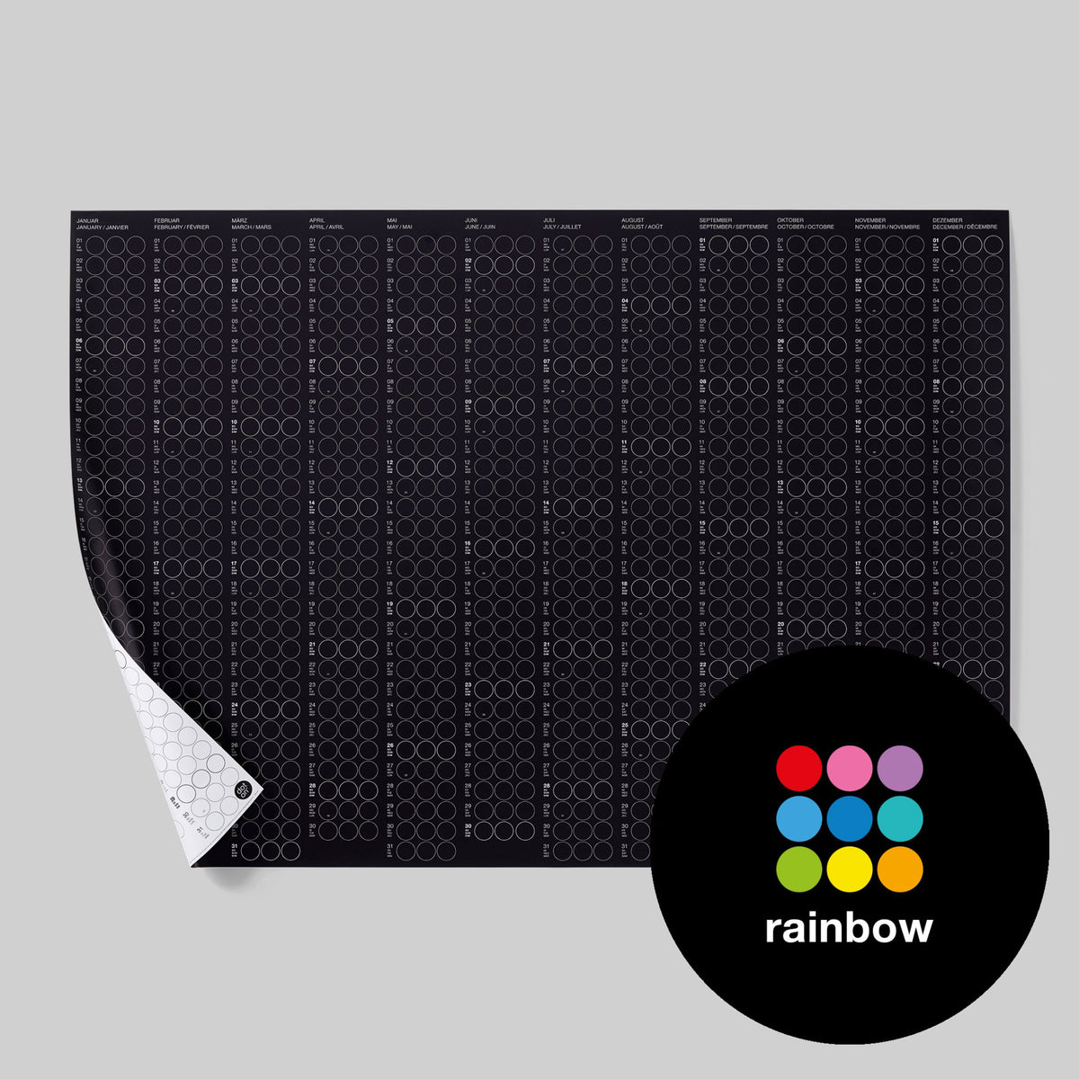 CLASSIC RAINBOW - Jahresplaner - Querformat | dot on