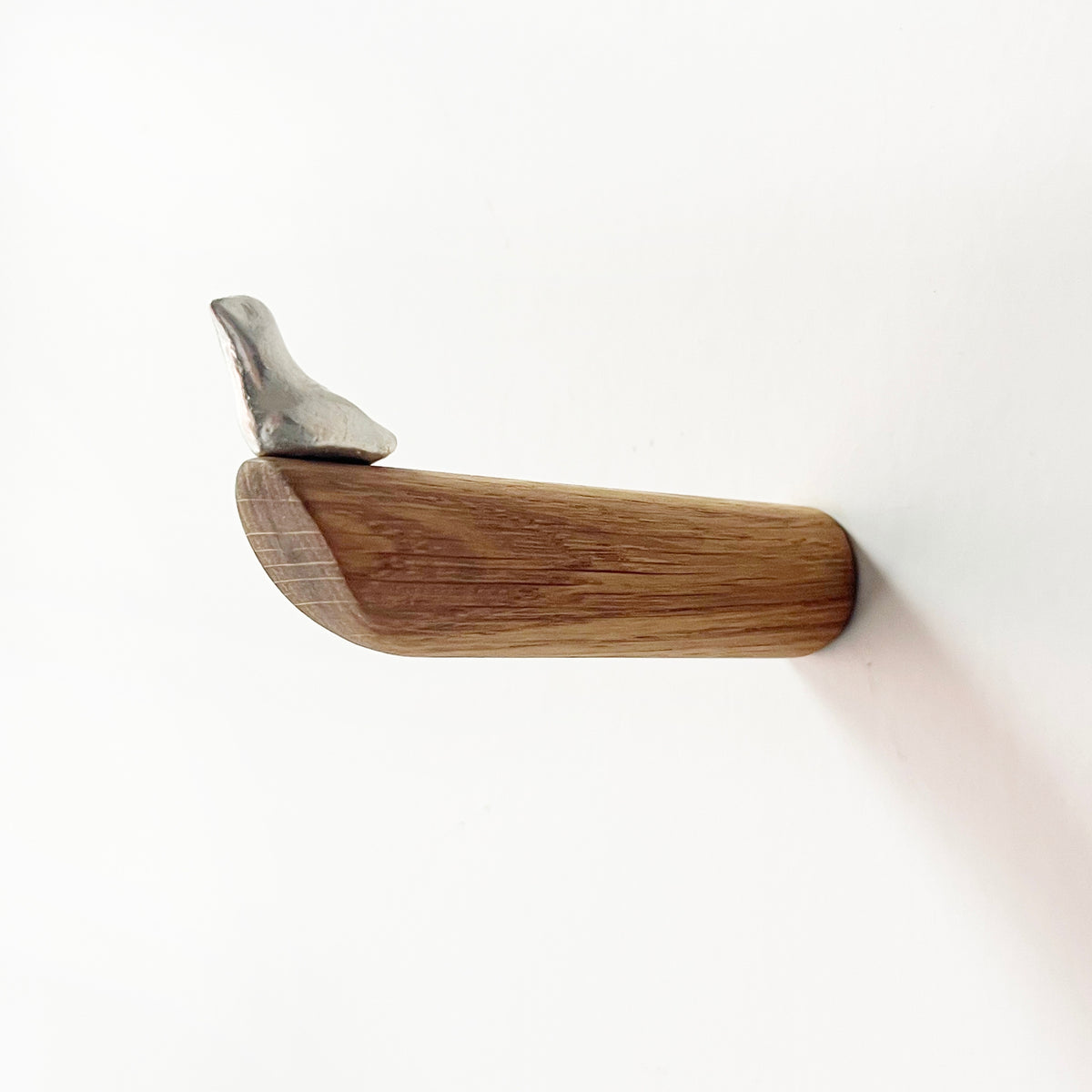 BIRD - coat hooks made of wood & pewter - set of 3 | Formpoet