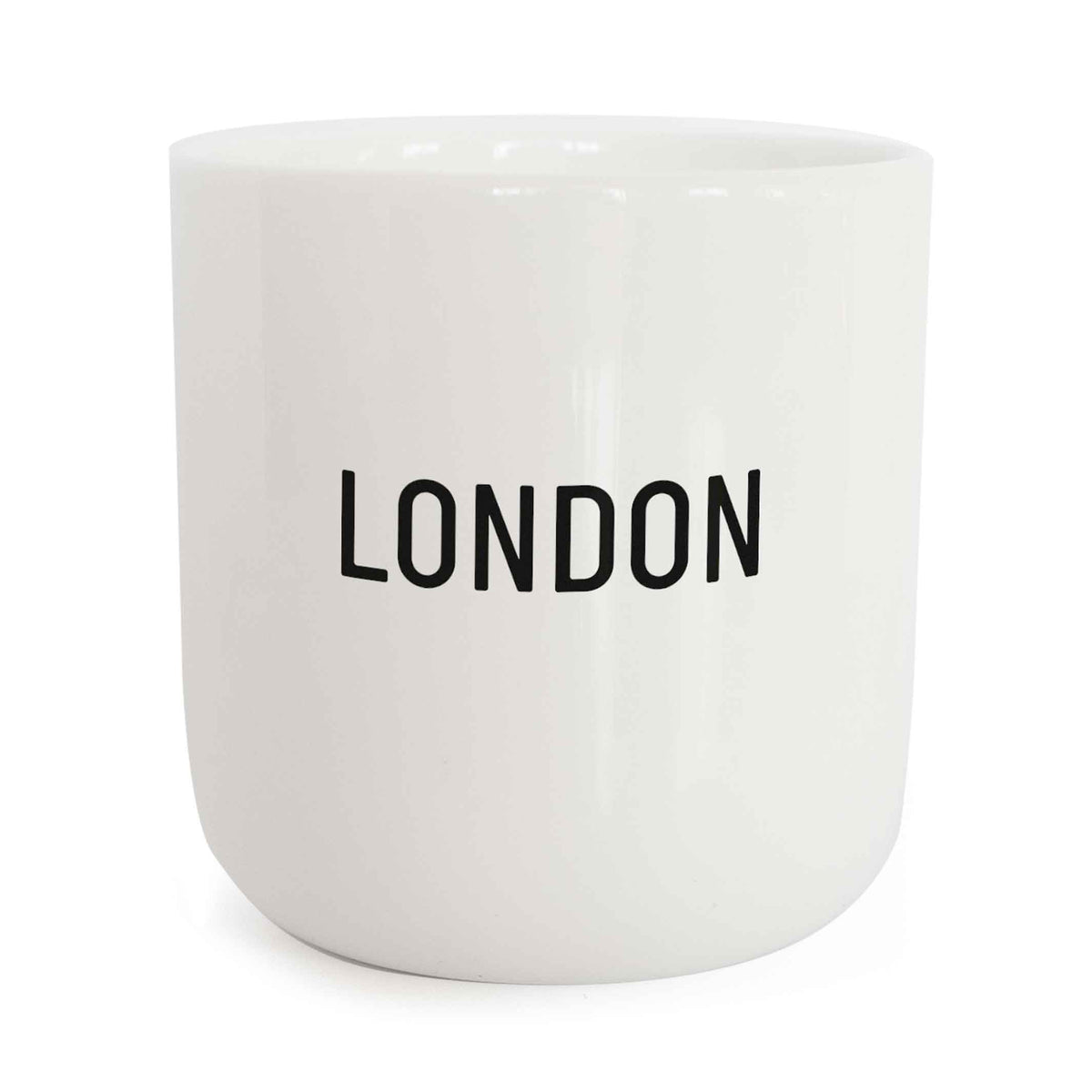 LONDON | weisser Kaffee- & Tee-BECHER mit schwarzer Typo | City Collection | PLTY