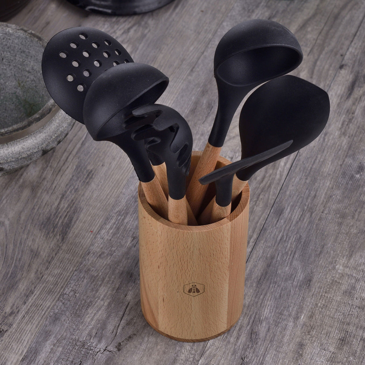 Cooking utensil set with container - Black Edition 6-piece set | Laguiole