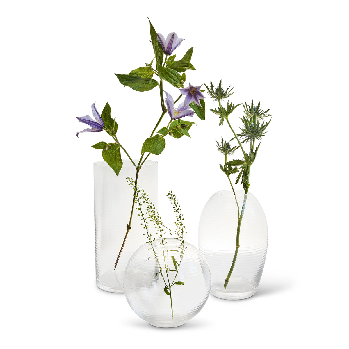 FIL OVALE | VASE EN VERRE ovale | H=20 cm | Samuli Helavuo | Printemps Copenhague