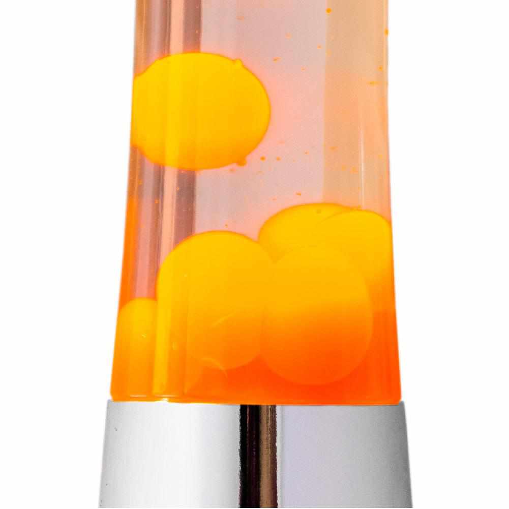 LAVALAMP - lampe à lave - pied chromé lave orange H=40cm | Fisura