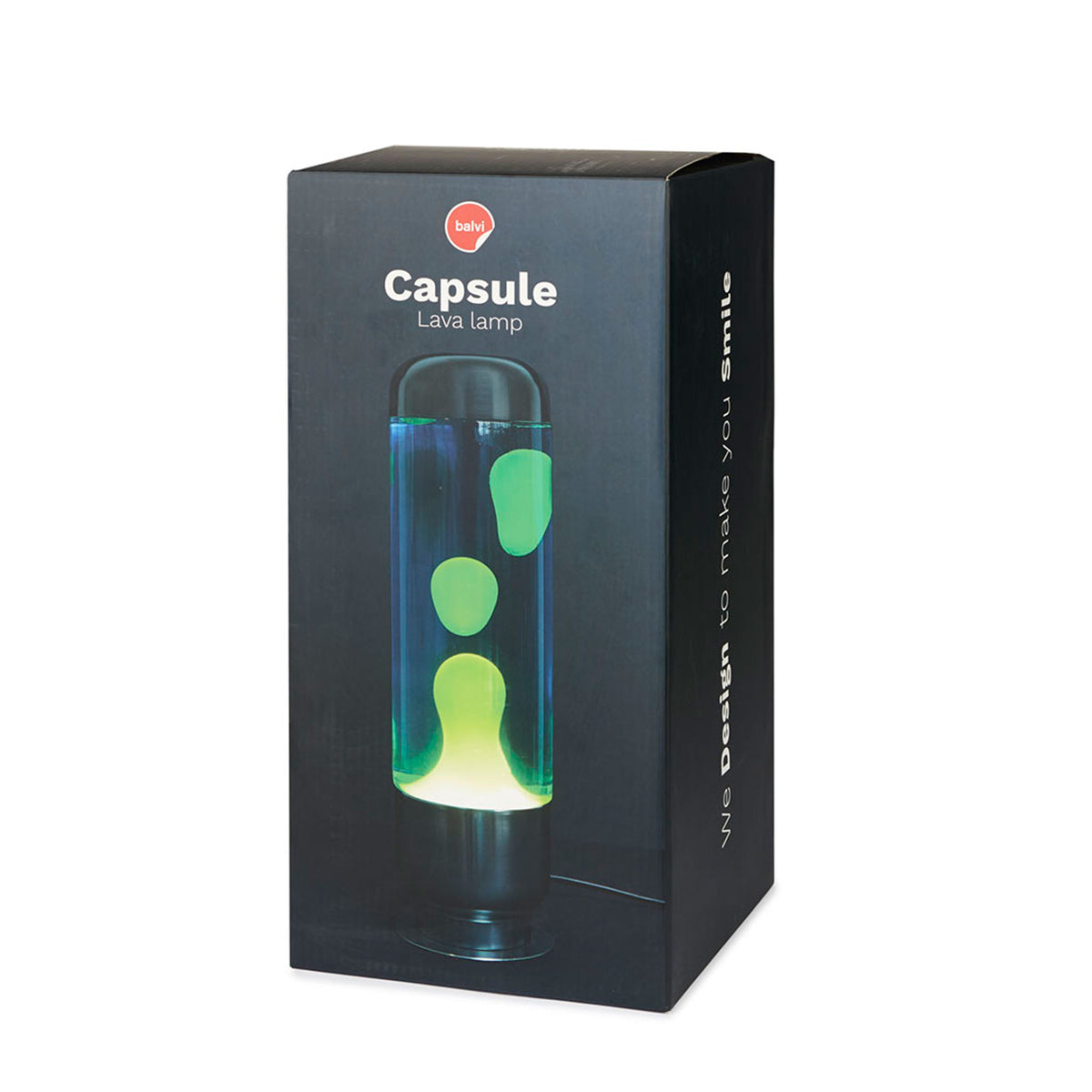 CAPSULE - Lampe à lave - base aluminium lave verte H=35cm - Lucid | Balvi