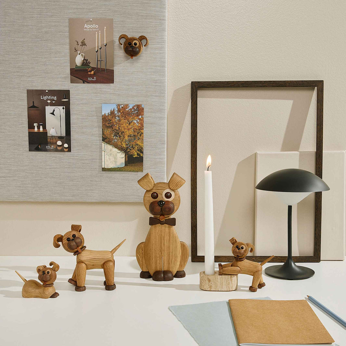 Holzhund-Magnet Happy – Eiche · 4 cm | Spring Copenhagen