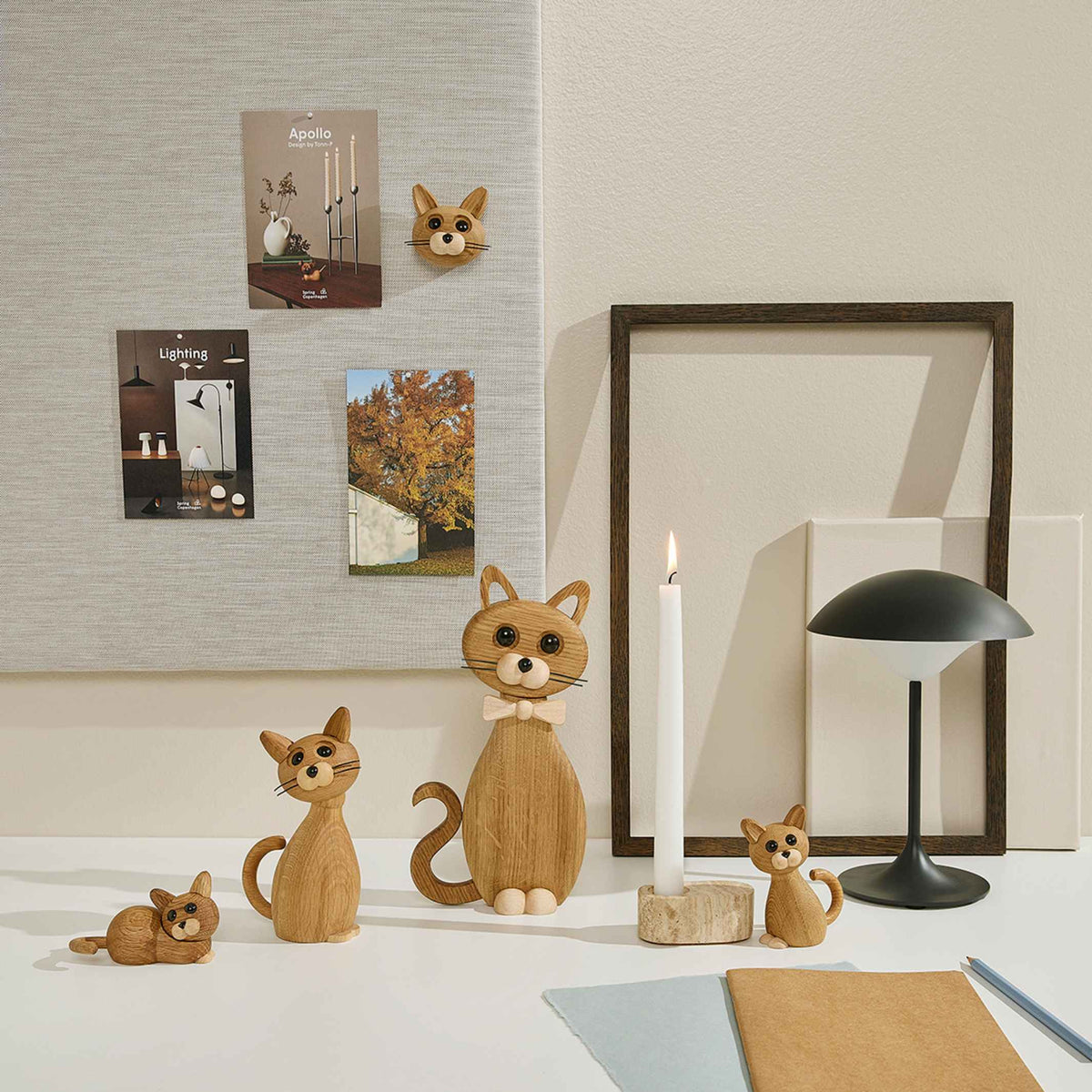 Holzkatze-Magnet Lucky – Eiche · 4 cm | Spring Copenhagen