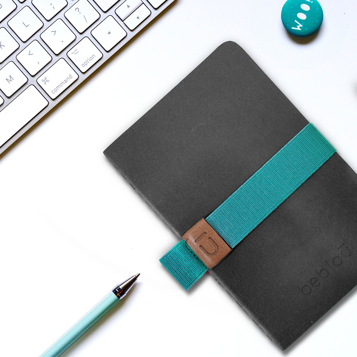 POCKET NOTEBOOK | 3 kleine NOTIZBÜCHER mit Stiftehalter-Band | beblau