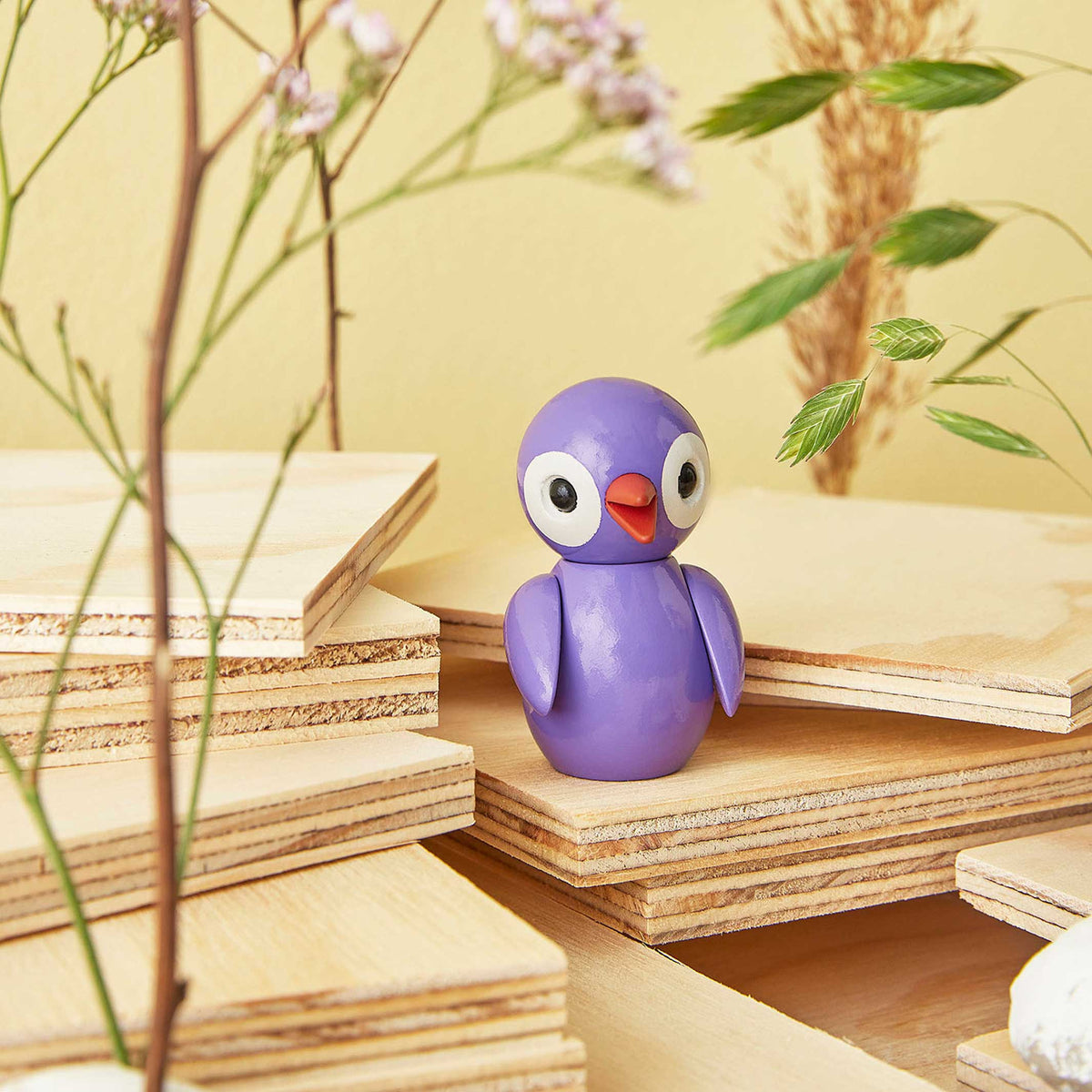 Deko-Vogel "Playful Purple" – Buche · 6,5 cm | Spring Copenhagen