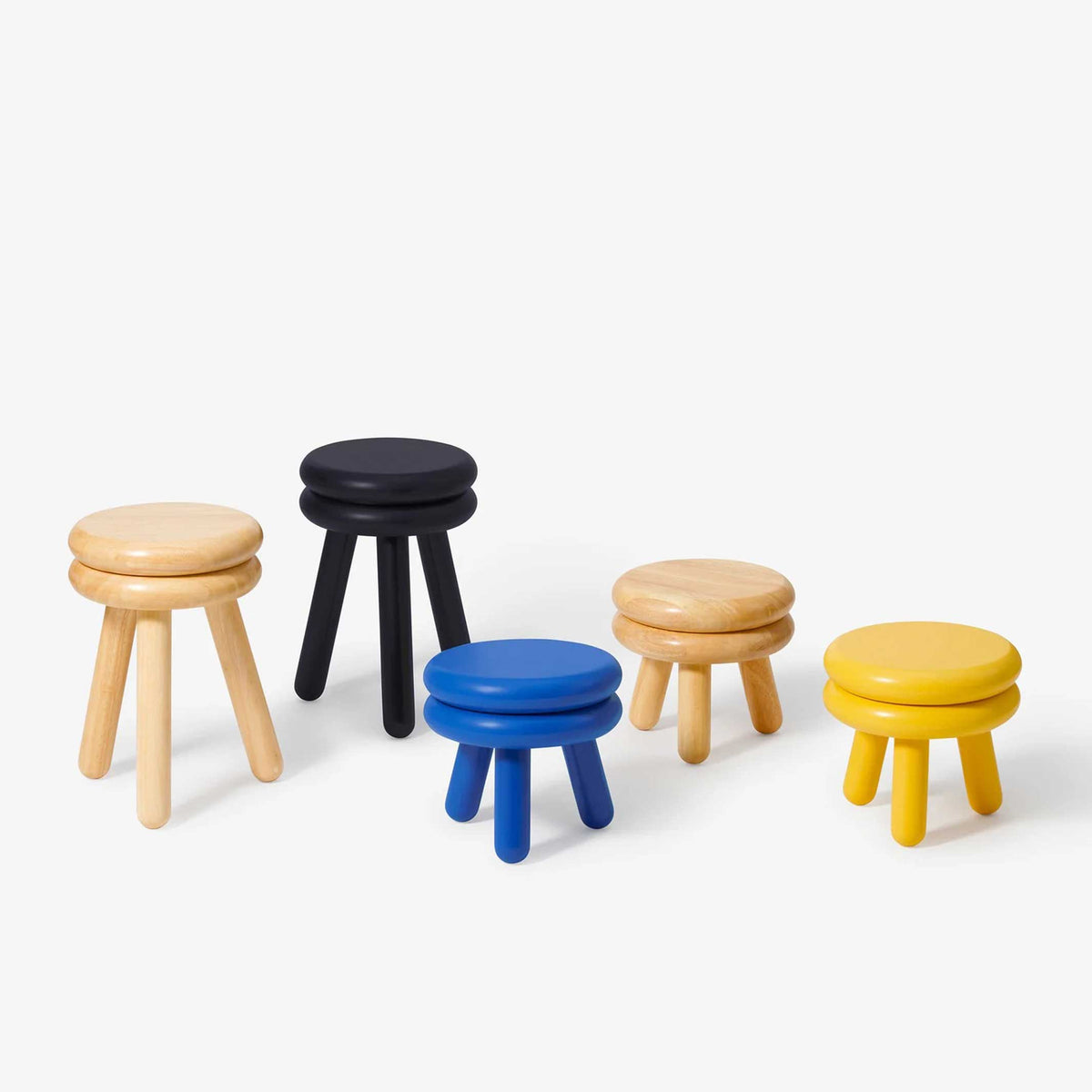 PLUMA STOOL SHORT Natur | Kleiner Holz-HOCKER | Steven Bukowski | Areaware