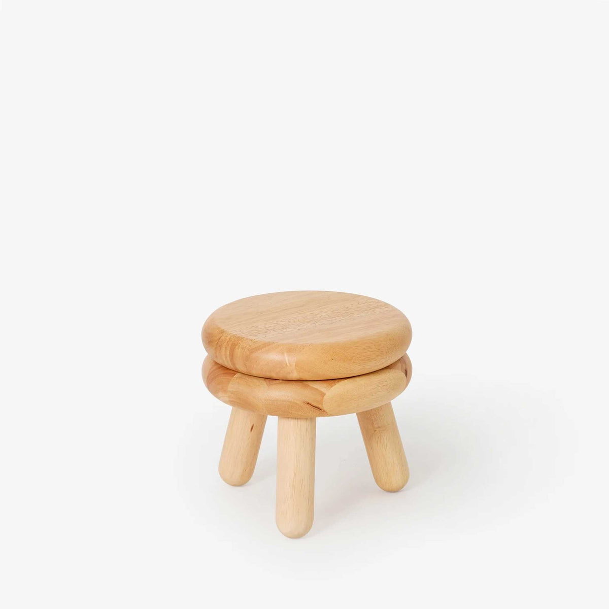 PLUMA STOOL SHORT Natur | Kleiner Holz-HOCKER | Steven Bukowski | Areaware