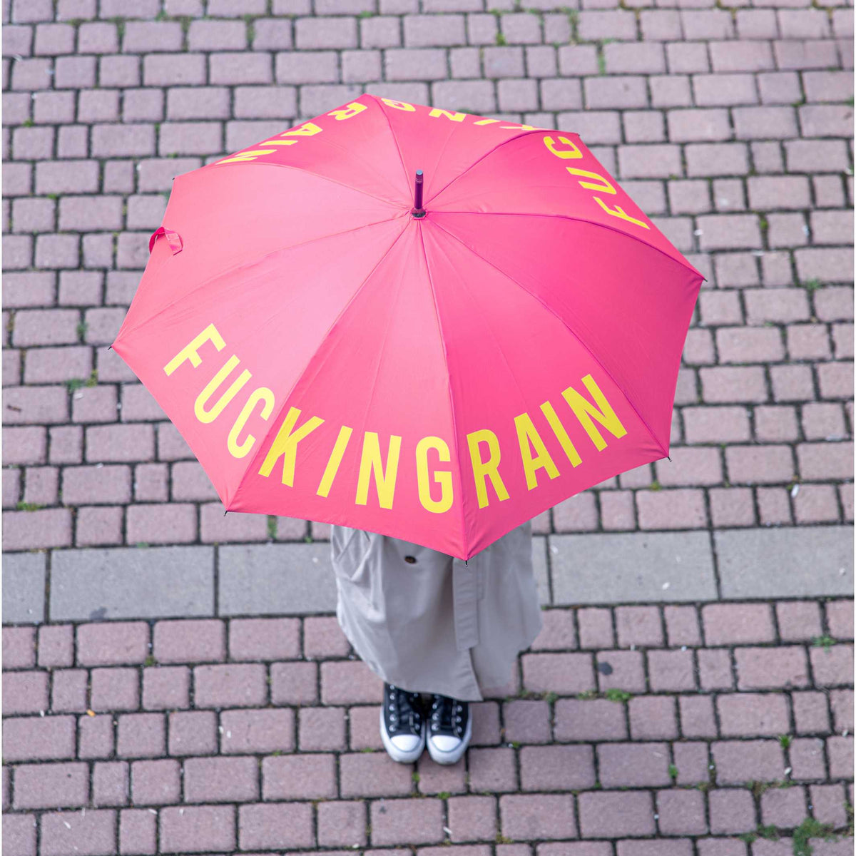 Regenschirm "Fucking Rain" – Pink · Statement · Ø 106 cm | Fisura