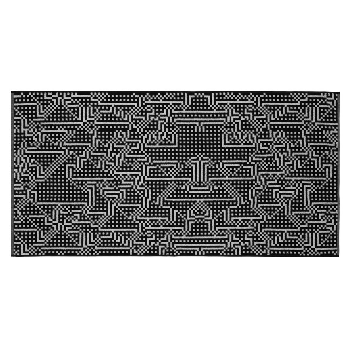 ROUTE - Schwarz-weißes Handtuch - Bitmap Collection - 70x140 cm | Cristian Zuzunaga