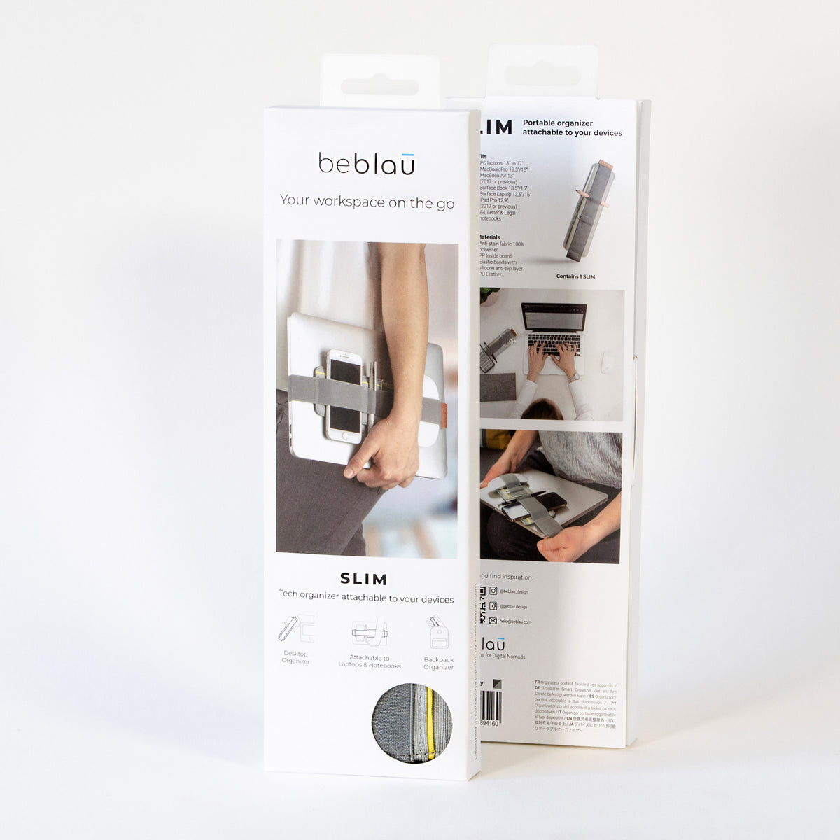 SLIM | kleiner TECH-ORGANIZER für Laptops & Notebooks | 30x7,5 cm | beblau