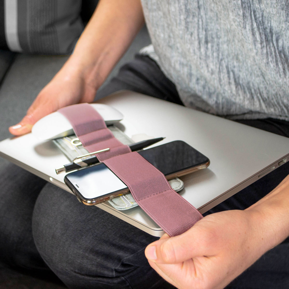 SLIM | kleiner TECH-ORGANIZER für Laptops & Notebooks | 30x7,5 cm | beblau