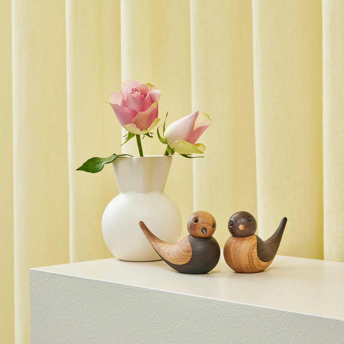 Wooden Swallow Pair Soulmates – Oak · 14 cm | Spring Copenhagen
