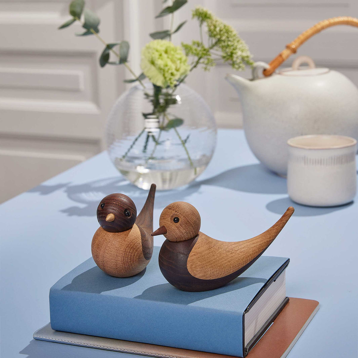 Wooden Swallow Pair Soulmates – Oak · 14 cm | Spring Copenhagen