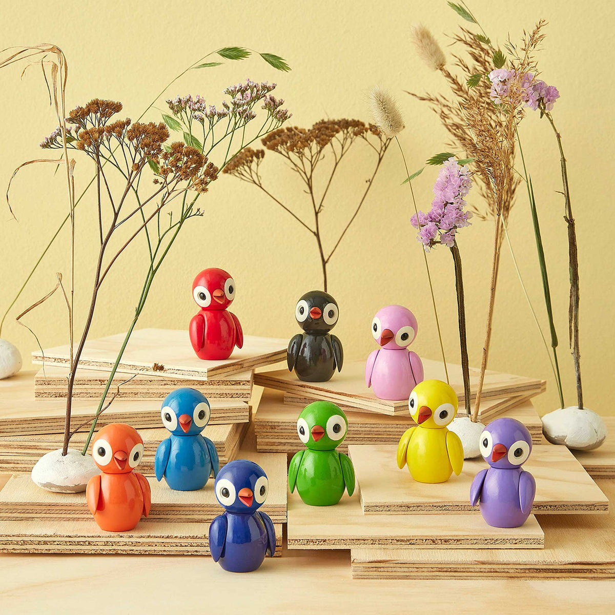 Deko-Vogel "Youthful Yellow" – Buche · 6,5 cm | Spring Copenhagen