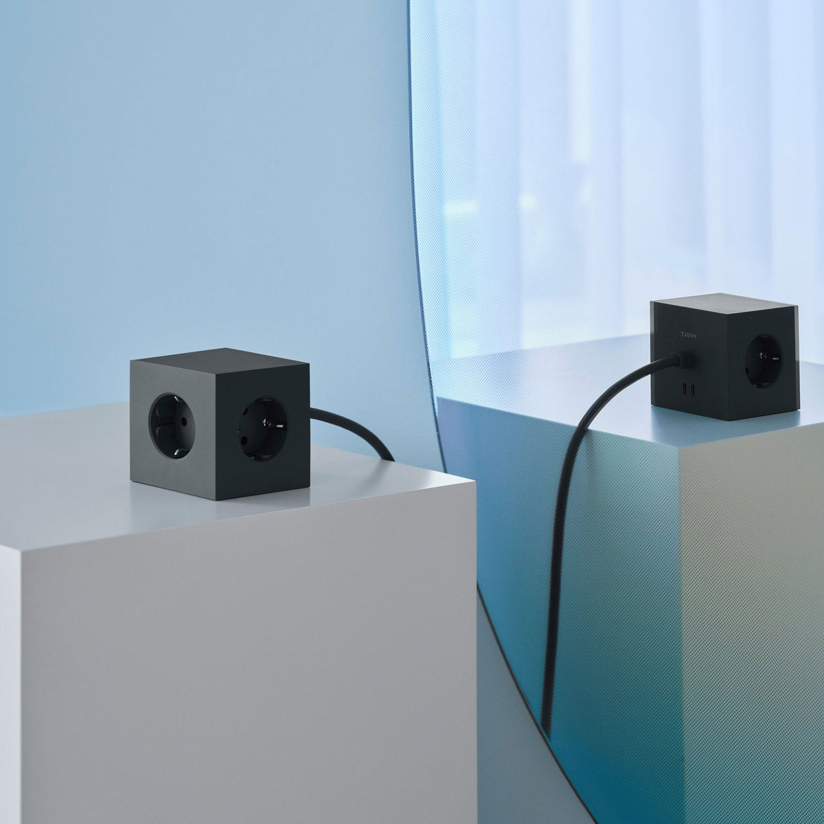 Steckdosenleiste "Square 1" – Schwarz · USB-C 30W · 1,8 m | Avolt
