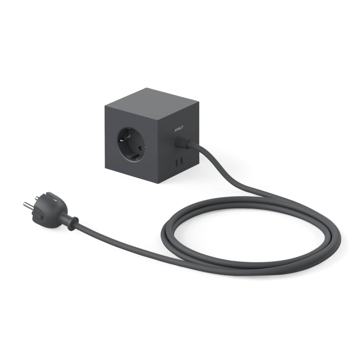 Steckdosenleiste "Square 1" – Schwarz · USB-C 30W · 1,8 m | Avolt