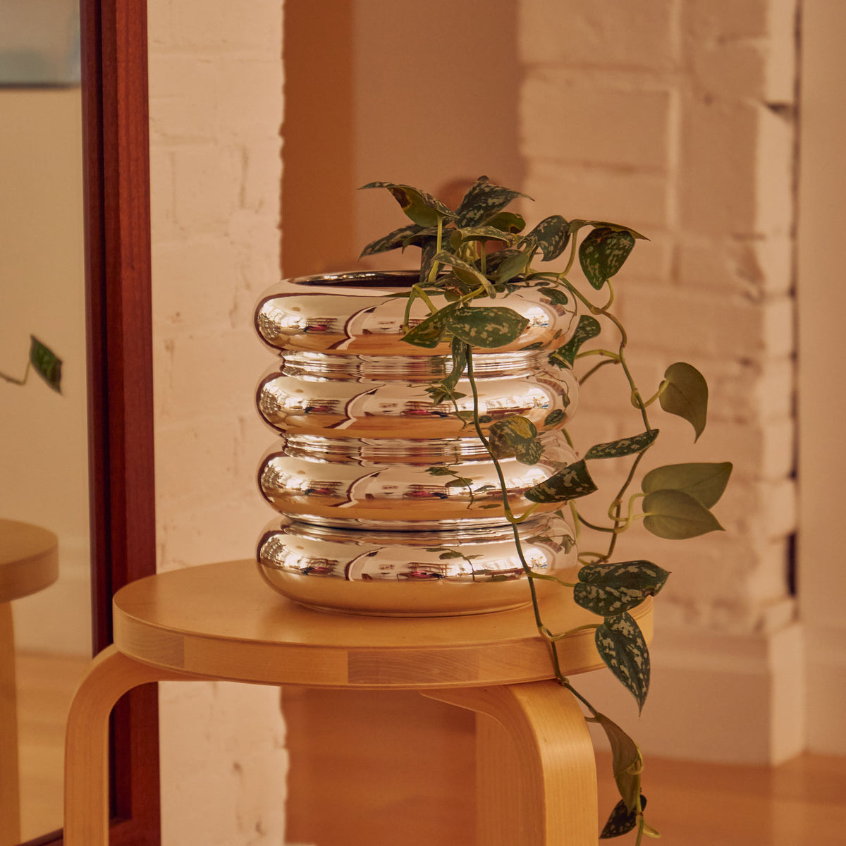 STACKING PLANTER CHROM | großes BLUMENGEFÄSS | Chen Chen & K. William | Areaware