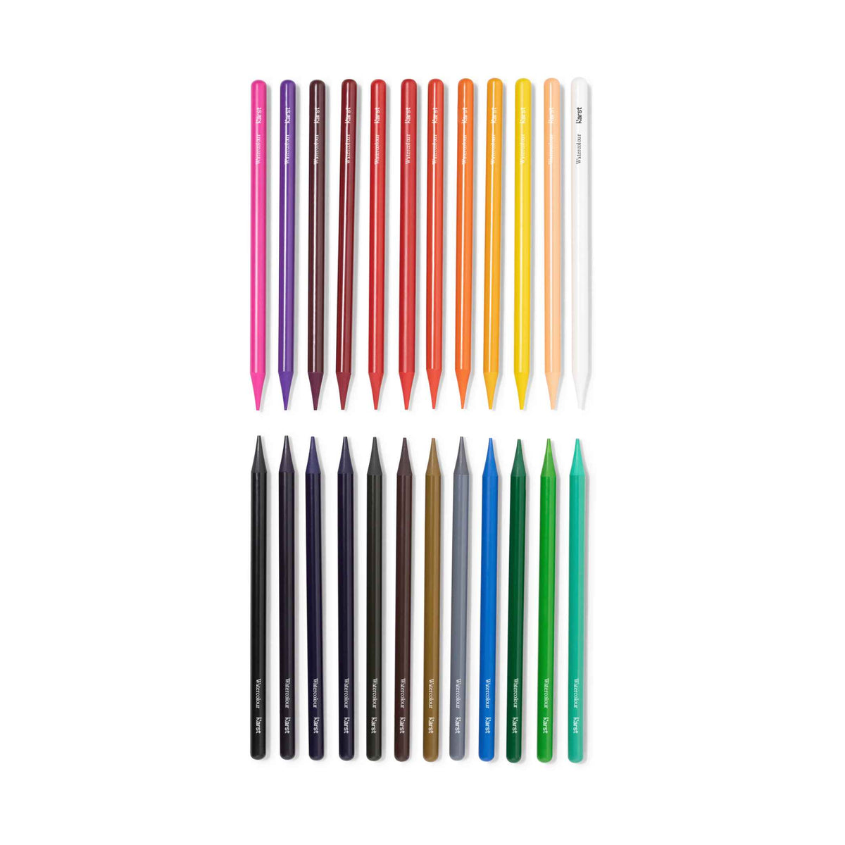 WOODLESS WATERCOLOUR PENCILS - wood-free graphite PENCIL SET - set of 24 | Karst Stone Paper