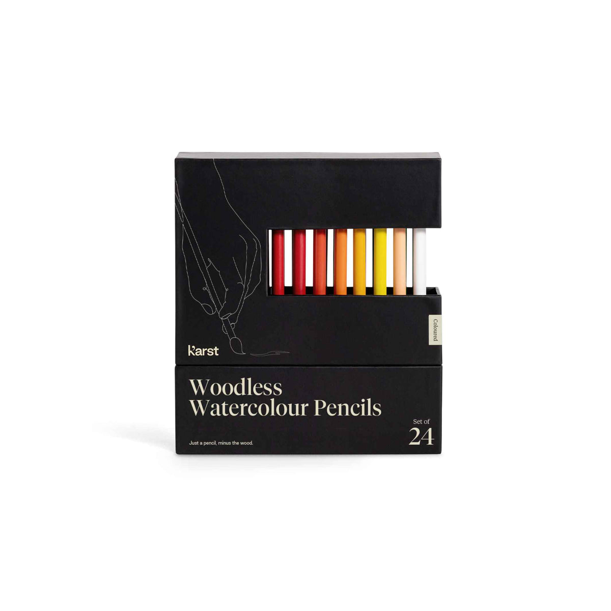 WOODLESS WATERCOLOUR PENCILS - wood-free graphite PENCIL SET - set of 24 | Karst Stone Paper