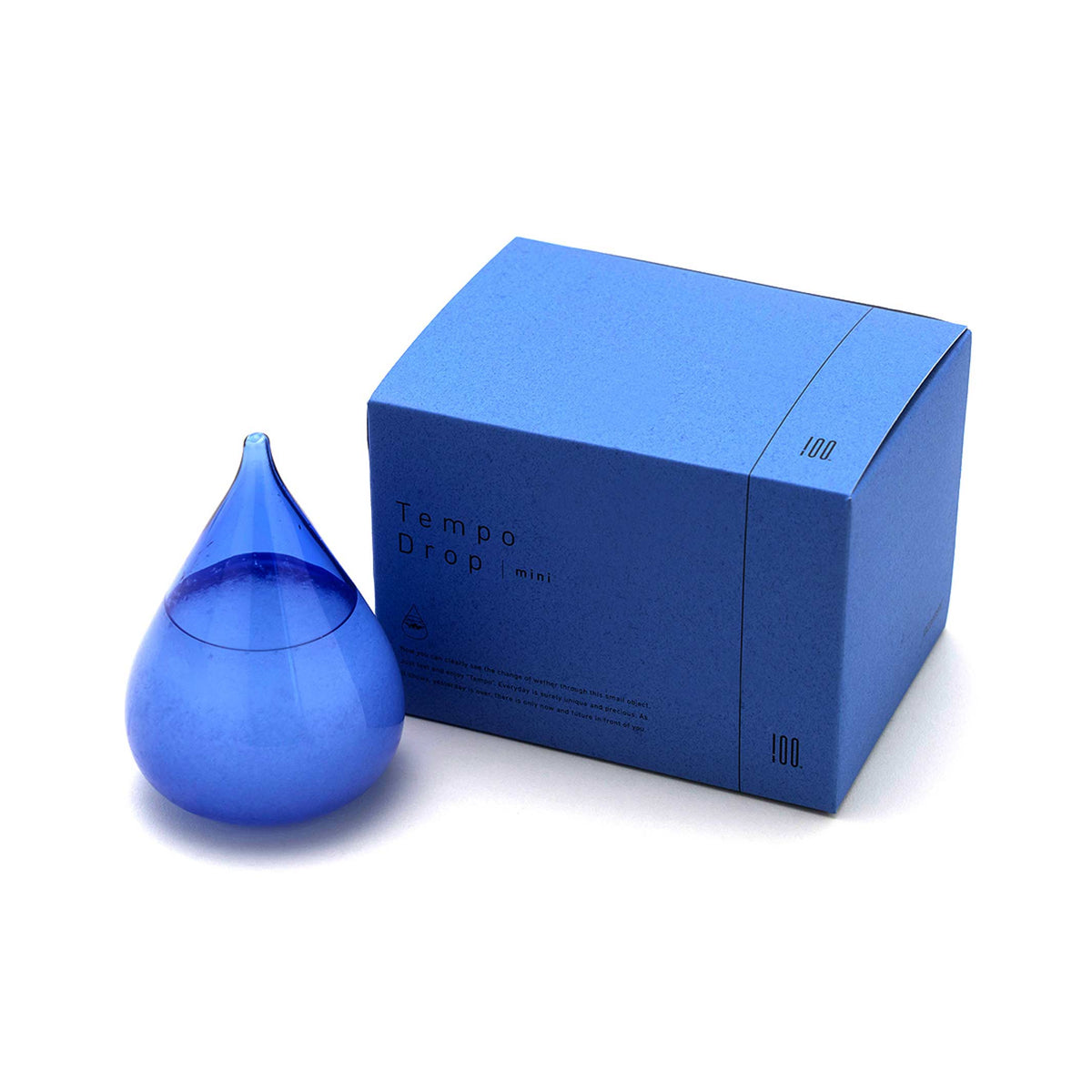 Sturmglas "Tempo Drop" Mini – Glas · Blau · 11 cm | 100percent