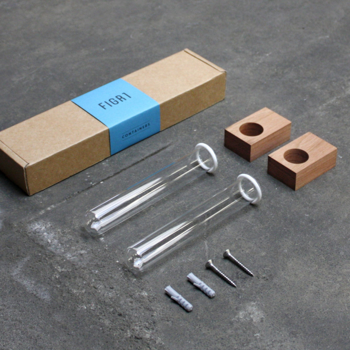 CONTAINER 2 - Holzvase für die Wand - 2er Set | FIGR1