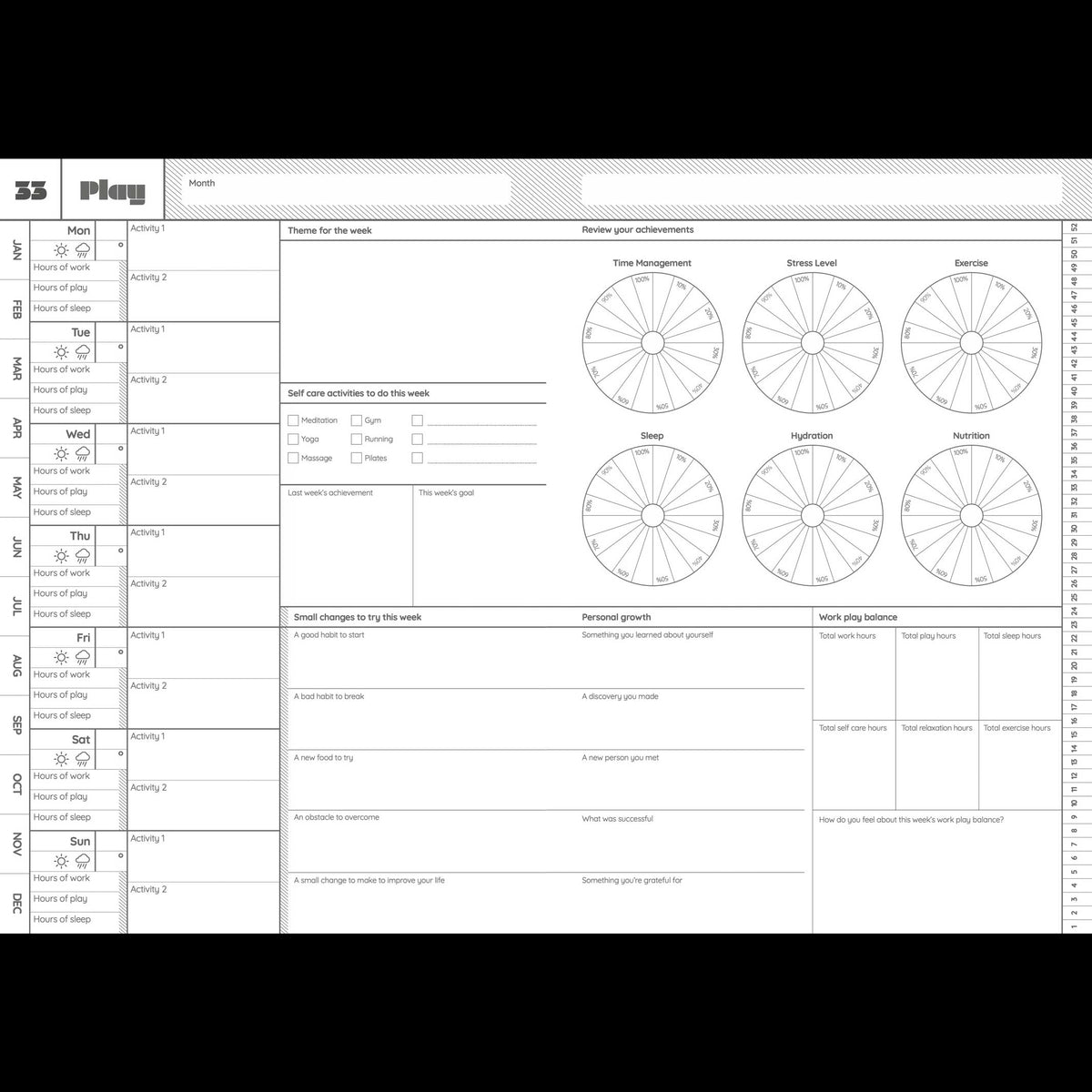 WORK PLAY JOURNAL | ARBEITS- & LEBENSPLANER | A5 & 268 Seiten | nolki