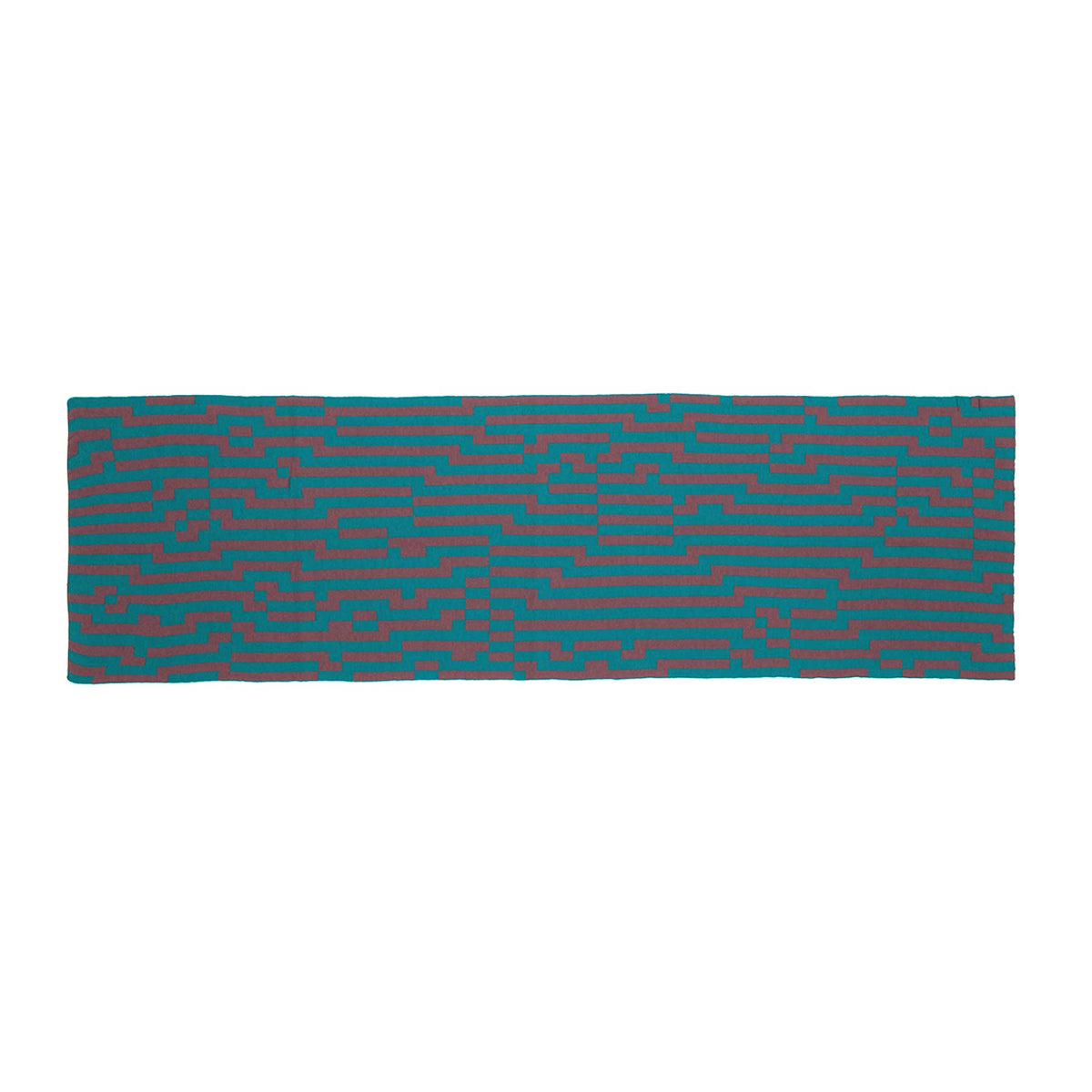BITMAP ZOOM IN 3 | grün & graue SCHAL-STOLA | 194x64 cm | 100% Merino Wolle | Cristian Zuzunaga