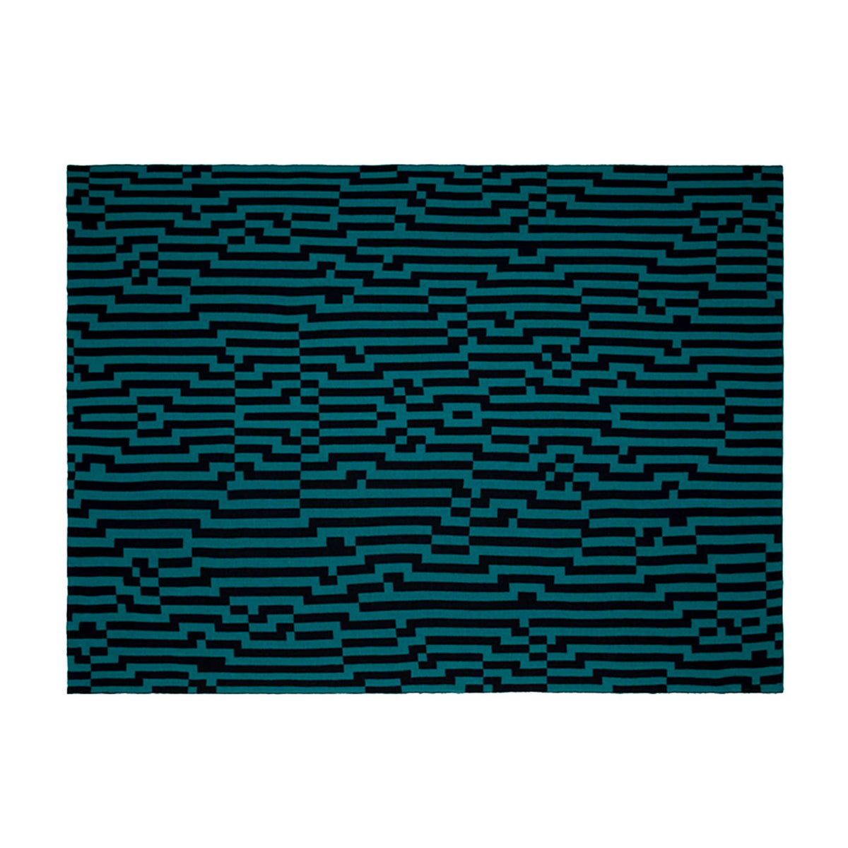 BITMAP ZOOM IN 4 | mint & black THROW | 180x140 cm | 100% Merino Wool | Cristian Zuzunaga