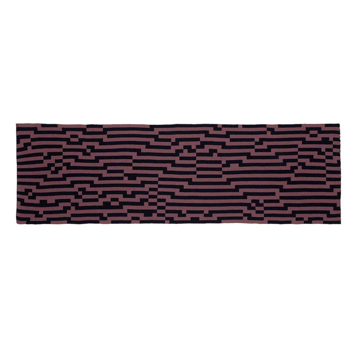 BITMAP ZOOM IN 6 | braun & schwarze SCHAL-STOLA | 194x64 cm | 100% Merino Wolle | Cristian Zuzunaga