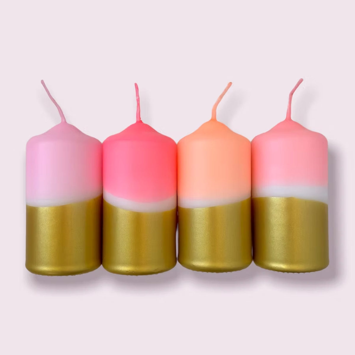 DIP DYE GLOW GOLDEN STAR | Weihnachts-Kerzen im 4er Set | Pink Stories