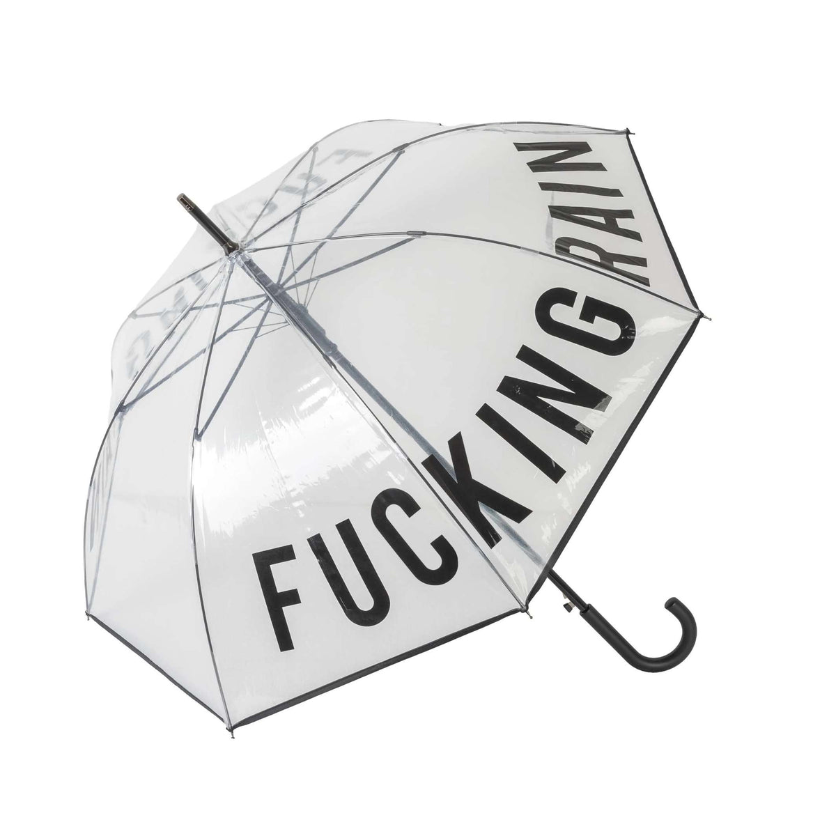 Regenschirm "Fucking Rain" – Transparent · Ø 106 cm | Fisura