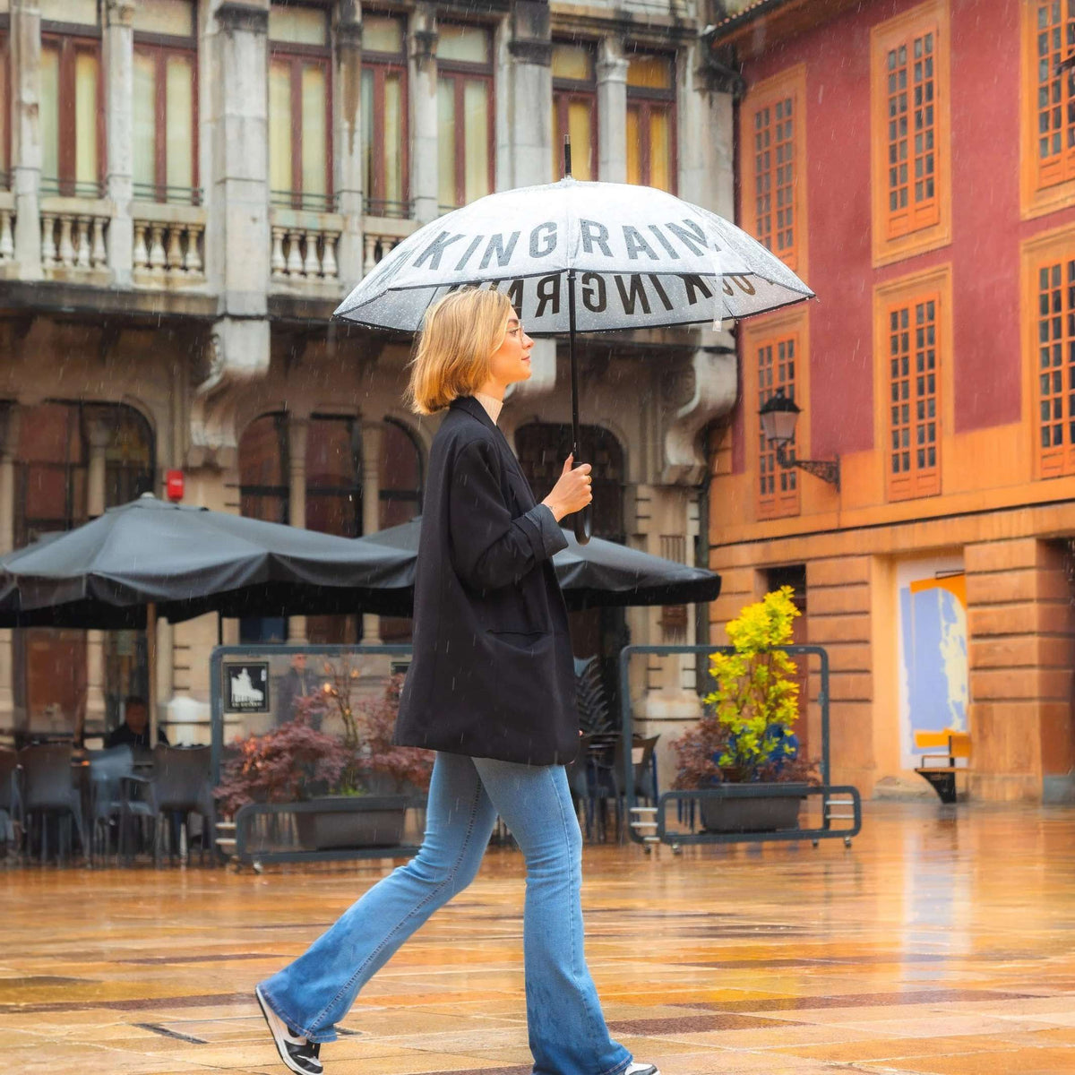 Regenschirm "Fucking Rain" – Transparent · Ø 106 cm | Fisura