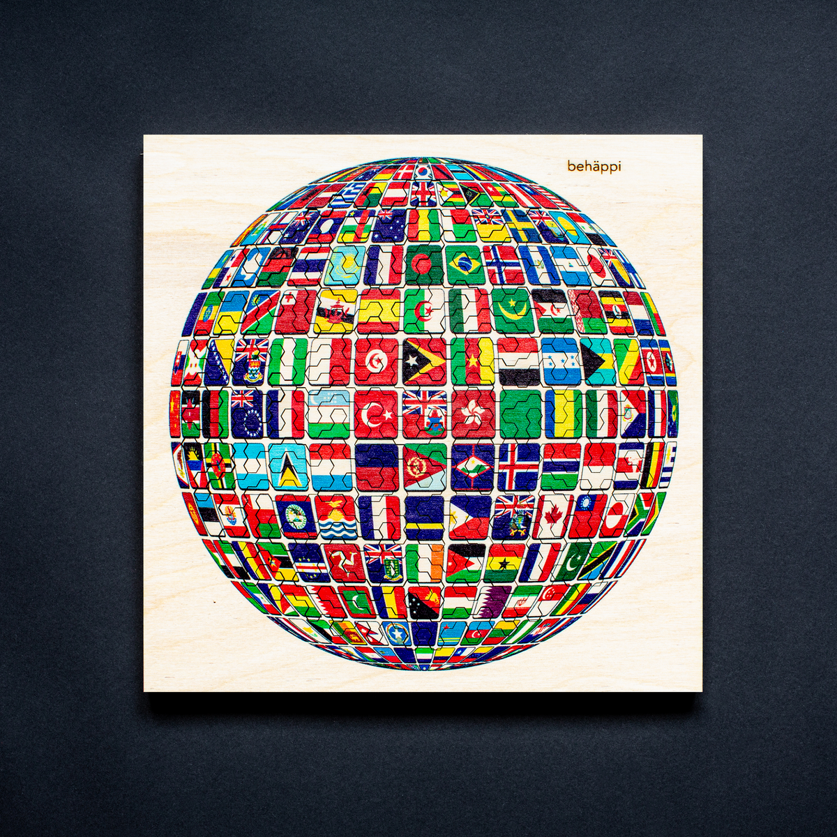 WELT - Außergewöhnliches IQ-HOLZPUZZLE - PLANETEN-Serie - Level Schwer | Behäppi