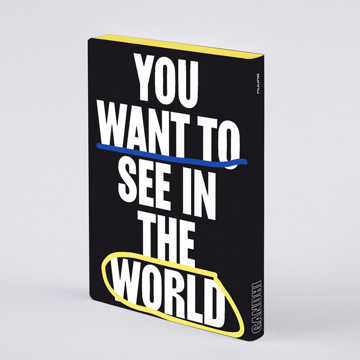 YOU MUST BE THE CHANGE | GRAPHIC L Serie | schwarzes NOTIZBUCH | Nuuna
