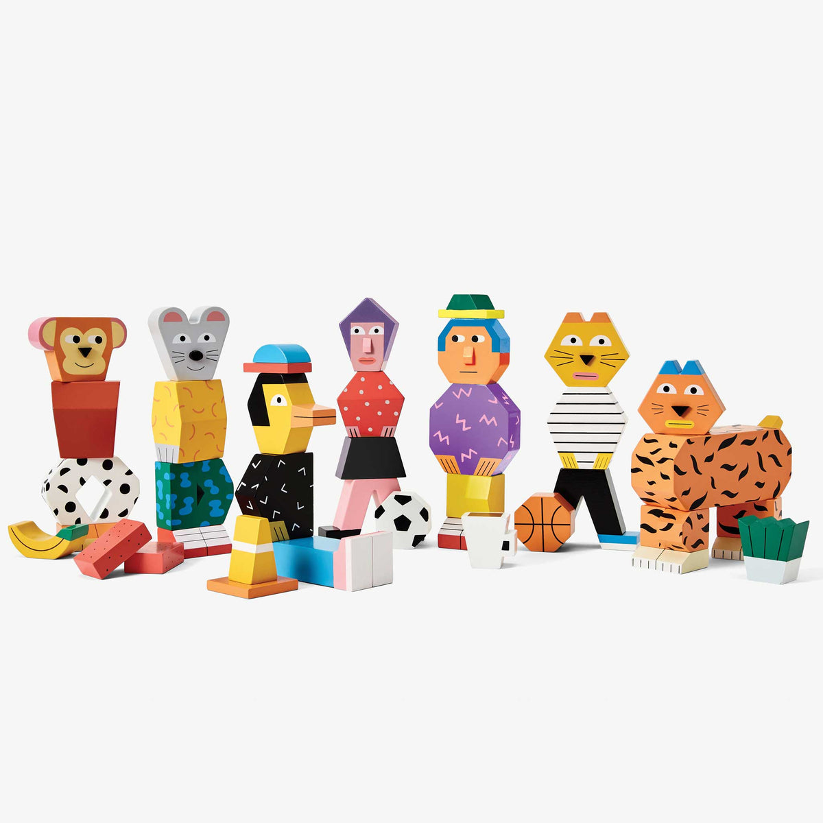 BLOCK PARTY | Holz FIGUREN | Andy Rementer | Areaware - Charles & Marie
