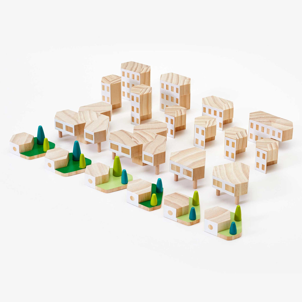 BLOCKITECTURE® | GARDEN CITY Mega Set | Holz Architektur BAUSTEINE | James Paulius | Areaware