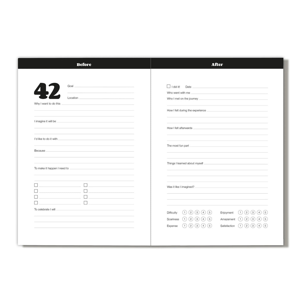 LISTE DE SEAU | PLANIFICATEUR D'OBJECTIFS DE VIE | Couverture souple A5 et 148 pages | nolki