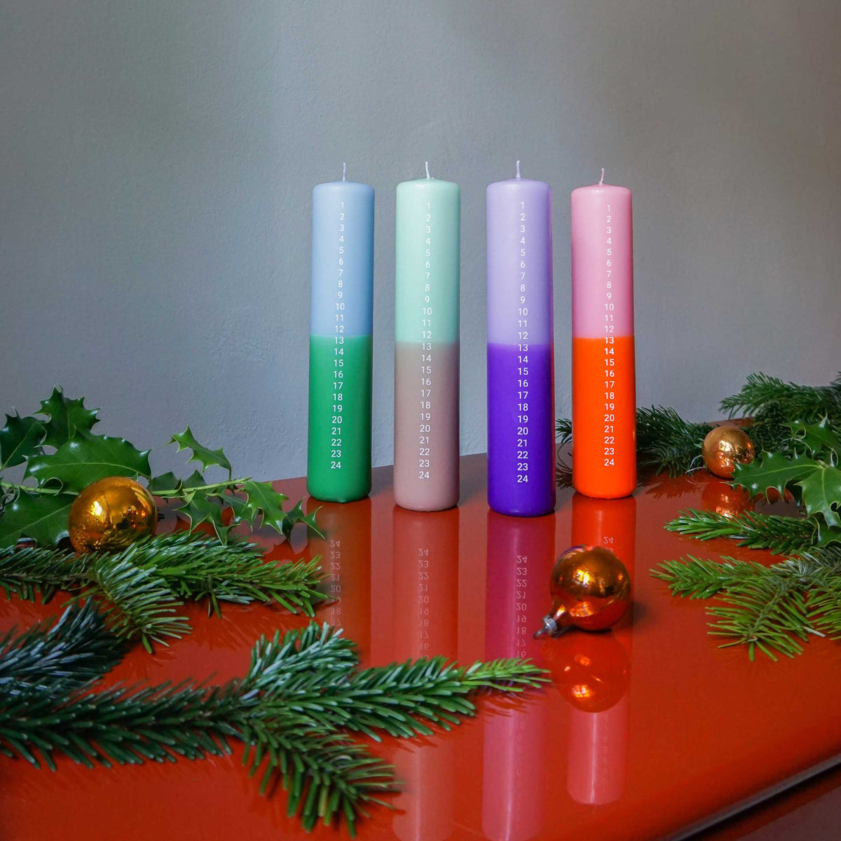 CALENDAR LIGHT NO. 1 | Advent & Weihnachts-Countdown KERZE | mint beige | FindersKeepers